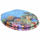 Soft-Close Toilet Seat Deep Sea Blue 44 x 38 cm MDF board - Front View