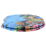 Soft-Close Toilet Seat Deep Sea Blue 44 x 38 cm MDF board - Side View