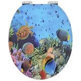 Soft-Close Toilet Seat Deep Sea Blue 44 x 38 cm MDF board - Top-Down View