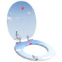 Toilet Seat Blue 44 x 38 cm Engineered Wood