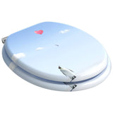 Soft-Close Toilet Seat Blue 44 x 38 cm MDF board - Front View