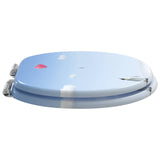 Soft-Close Toilet Seat Blue 44 x 38 cm MDF board - Side View