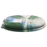 Soft-Close Toilet Seat Green 44 x 38 cm MDF board - Side View