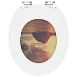 Soft-Close Toilet Seat Orange 44 x 38 cm MDF board - Low Angle