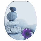 Soft-Close Toilet Seat Grey 44 x 38 cm MDF board - Top-Down View