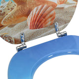 Soft-Close Toilet Seat Light Blue 44 x 38 cm MDF board - 45-Degree Angle