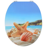 Soft-Close Toilet Seat Light Blue 44 x 38 cm MDF board - Top-Down View