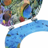 Soft-Close Toilet Seat Deep Sea Blue 44 x 38 cm MDF board - 45-Degree Angle
