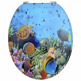Soft-Close Toilet Seat Deep Sea Blue 44 x 38 cm MDF board