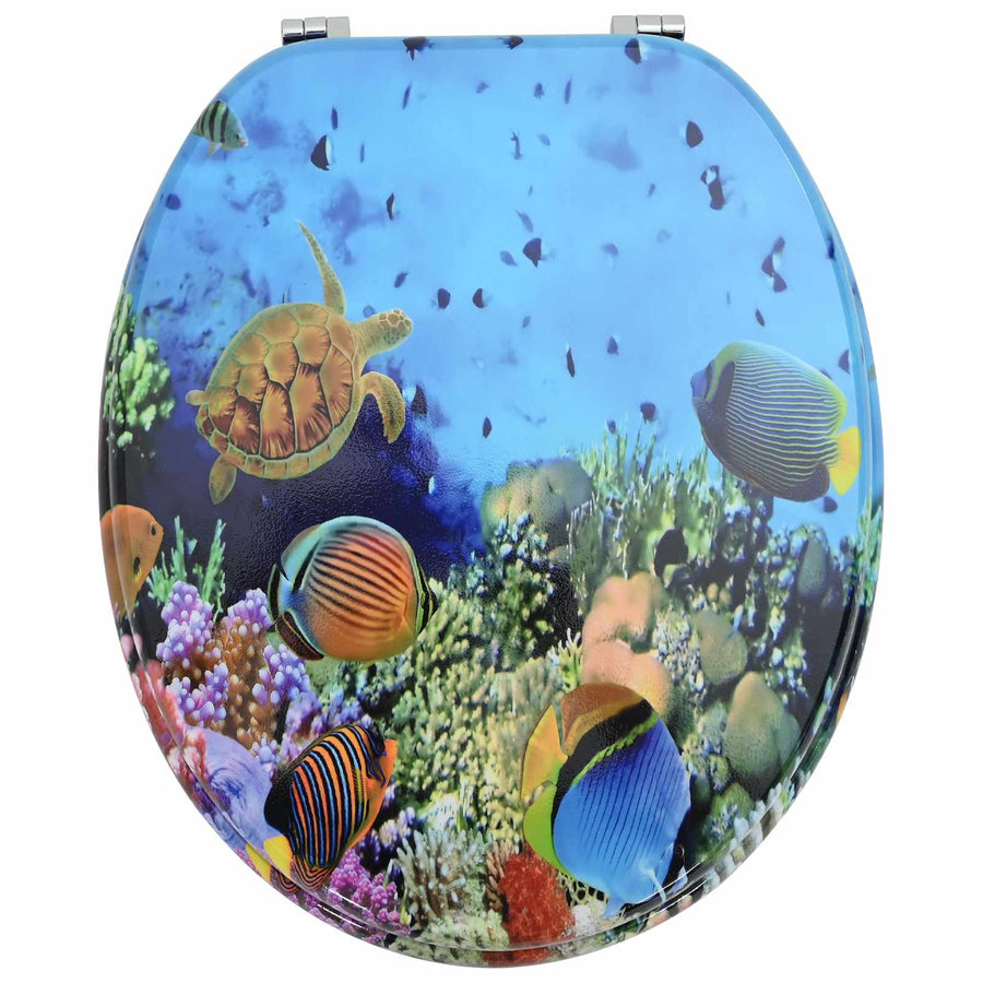 Toilet Seat Deep Sea Blue 44 x 38 cm Engineered Wood