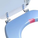 Soft-Close Toilet Seat Blue 44 x 38 cm MDF board - 45-Degree Angle