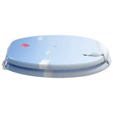 Soft-Close Toilet Seat Blue 44 x 38 cm MDF board - Side View