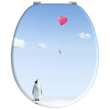 Soft-Close Toilet Seat Blue 44 x 38 cm MDF board - Top-Down View