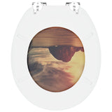 Soft-Close Toilet Seat Orange 44 x 38 cm MDF board - Low Angle