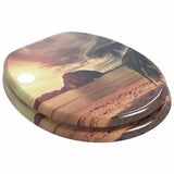 Soft-Close Toilet Seat Orange 44 x 38 cm MDF board - Front View