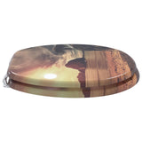 Soft-Close Toilet Seat Orange 44 x 38 cm MDF board - Side View