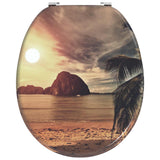 Soft-Close Toilet Seat Orange 44 x 38 cm MDF board - Top-Down View