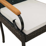 Garden Chairs with Cushion 2 pcs Black and Cream White - Extra Image
