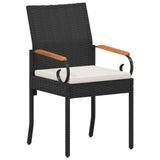 Garden Chairs with Cushion 2 pcs Black and Cream White - Top-Down View
