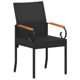 Garden Chairs with Cushion 2 pcs Black and Cream White - 45-Degree Angle