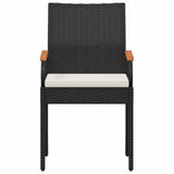 Garden Chairs with Cushion 2 pcs Black and Cream White