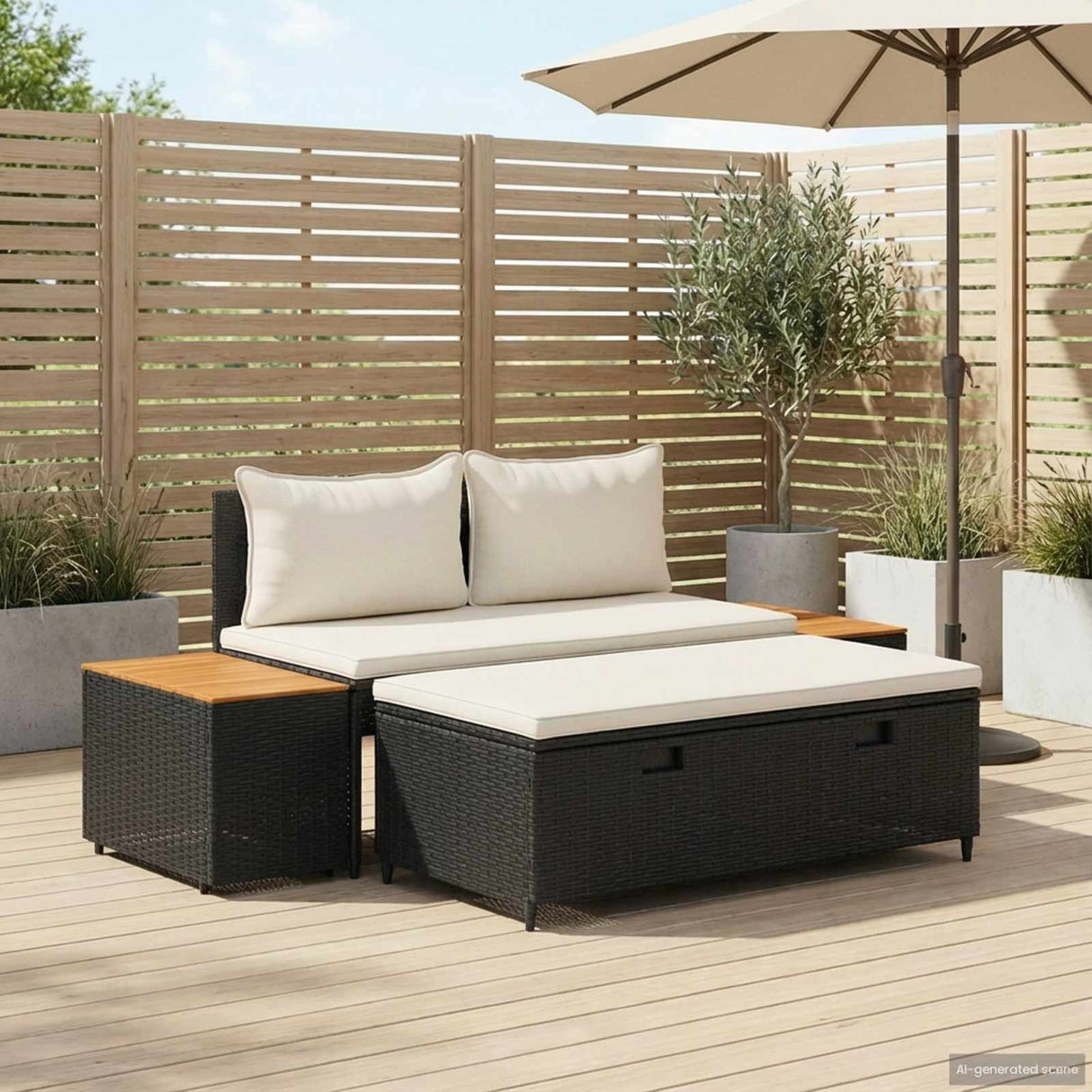 Outdoor Sofa Set 4 -Seater 4 pcs 55 x 30 x 39 cm.