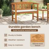 Rose Bench Cream White 114 x 46 x 82.5 cm Solid Acacia Wood - Low Angle