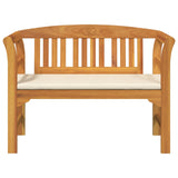 Rose Bench Cream White 114 x 46 x 82.5 cm Solid Acacia Wood - Top-Down View