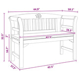 Rose Bench Cream White 114 x 46 x 82.5 cm Solid Acacia Wood - Close-Up Angle
