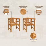 Rose Bench Natural 68.5 x 46 x 82.5 cm Solid Acacia Wood