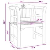 Rose Bench Natural 68.5 x 46 x 82.5 cm Solid Acacia Wood