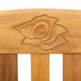 Rose Bench Natural 68.5 x 46 x 82.5 cm Solid Acacia Wood - Close-Up Angle