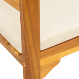 Rose Bench Natural 68.5 x 46 x 82.5 cm Solid Acacia Wood - Low Angle