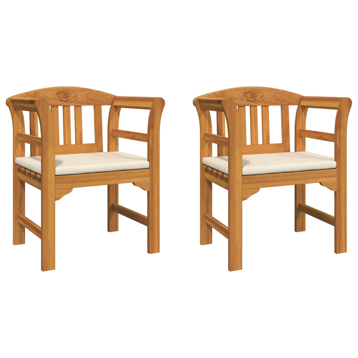 Rose Bench Natural 68.5 x 46 x 82.5 cm Solid Acacia Wood