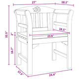 Rose Bench Natural 68.5 x 46 x 82.5 cm Solid Acacia Wood - Close-Up Angle