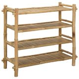 Shoe Rack with Shelf Natural 4-tier Bamboo