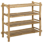 Shoe Rack with Shelf Natural 4-tier Bamboo