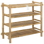 Shoe Rack with Shelf Natural 4-tier Bamboo