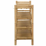 Shoe Rack with Shelf Natural 4-tier Bamboo