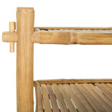 Shoe Rack with Shelf Natural 6-tier Bamboo - Rear View