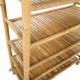 Shoe Rack with Shelf Natural 6-tier Bamboo - Close-Up Angle