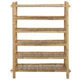 Shoe Rack with Shelf Natural 6-tier Bamboo - Side View