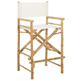 Folding Director's Chair 2 pcs Natural Bamboo - Side View