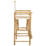 Folding Director's Chair 2 pcs Natural Bamboo - Rear View