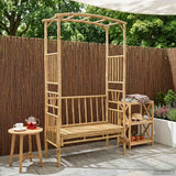 Garden Arch with Bench 115 x 50 x 205 cm Bamboo