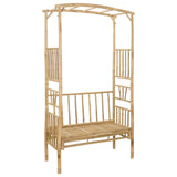 Garden Arch with Bench 115 x 50 x 205 cm Bamboo - Front View