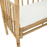 Garden Arch with Bench Cream White 115 x 50 x 205 cm Bamboo