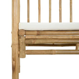 Garden Arch with Bench Cream White 115 x 50 x 205 cm Bamboo