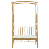 Garden Arch with Bench Cream White 115 x 50 x 205 cm Bamboo