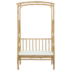 Garden Arch with Bench Cream White 115 x 50 x 205 cm Bamboo
